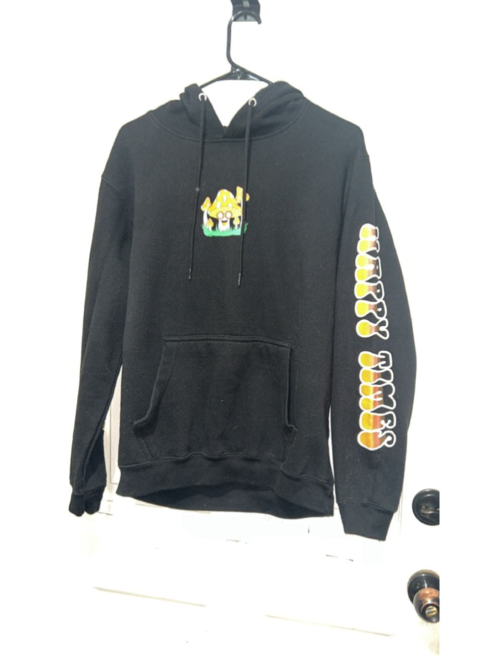 Men's Eighty Eight Brand Black Multicolor Mushroom Hoodie M